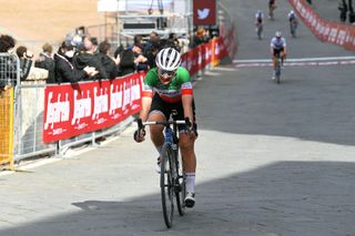 Elisa longo Borghini finished second at Strade Bianche