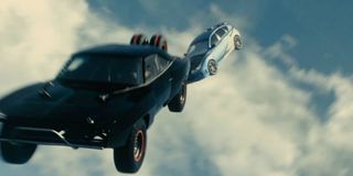 Furious 7's cars falling out of the sky