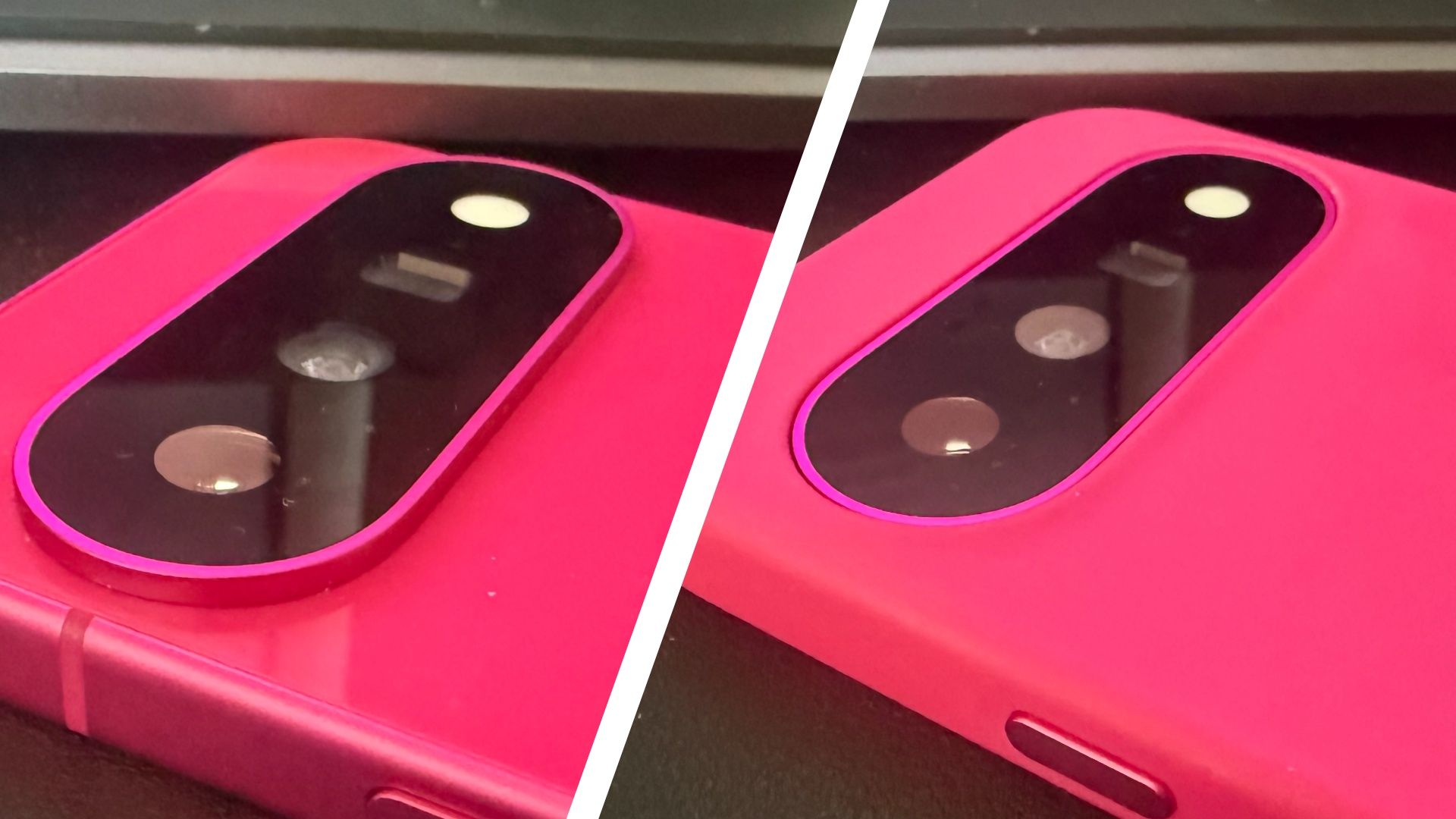 The Google Pixel 11 camera bump compared with and without the official Google case