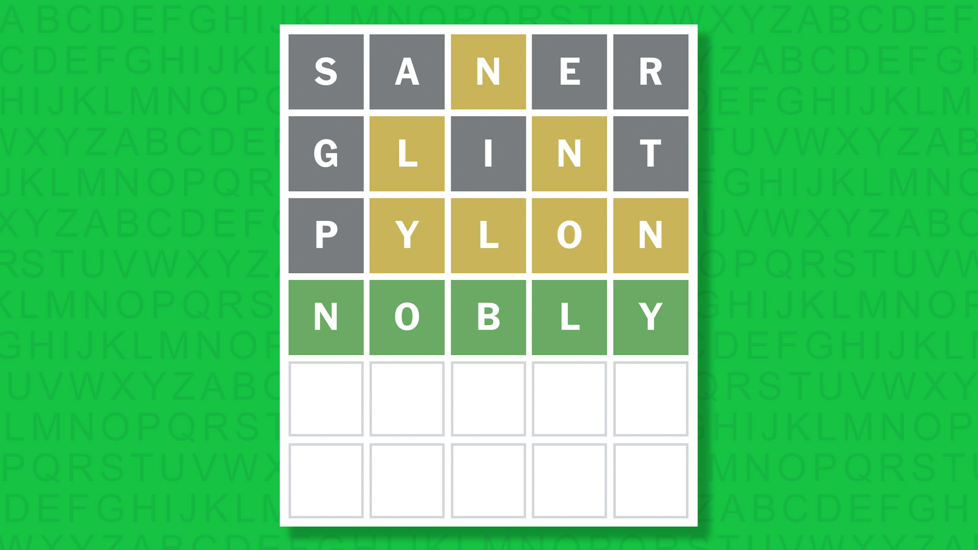NYT Wordle answer for game 1812 on a green background