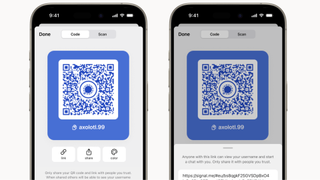 Example of URL and QR code on Signal