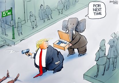 Political Cartoon U.S. Trump impeachment gop 5th avenue
