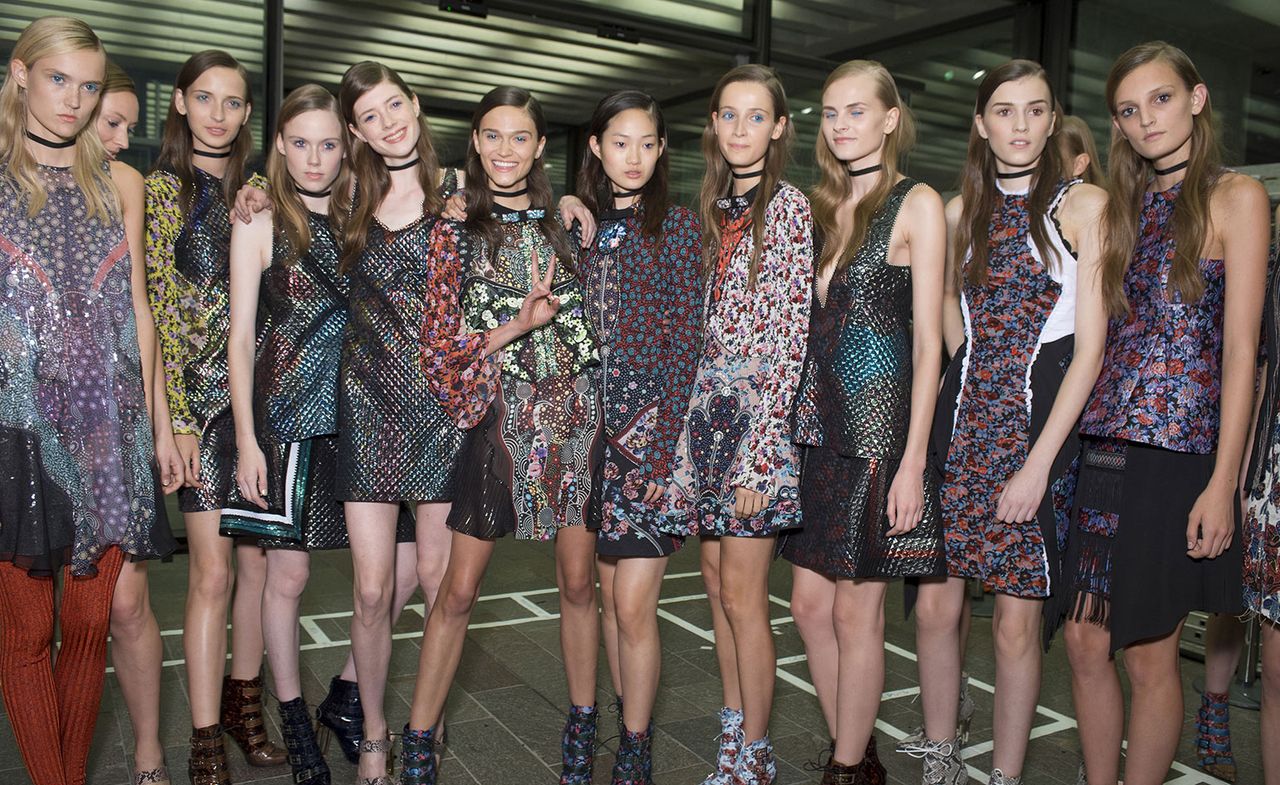 Mary Katrantzou S/S 2016 fashion show backstage models