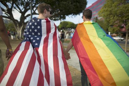 Gay rights celebrants in California.