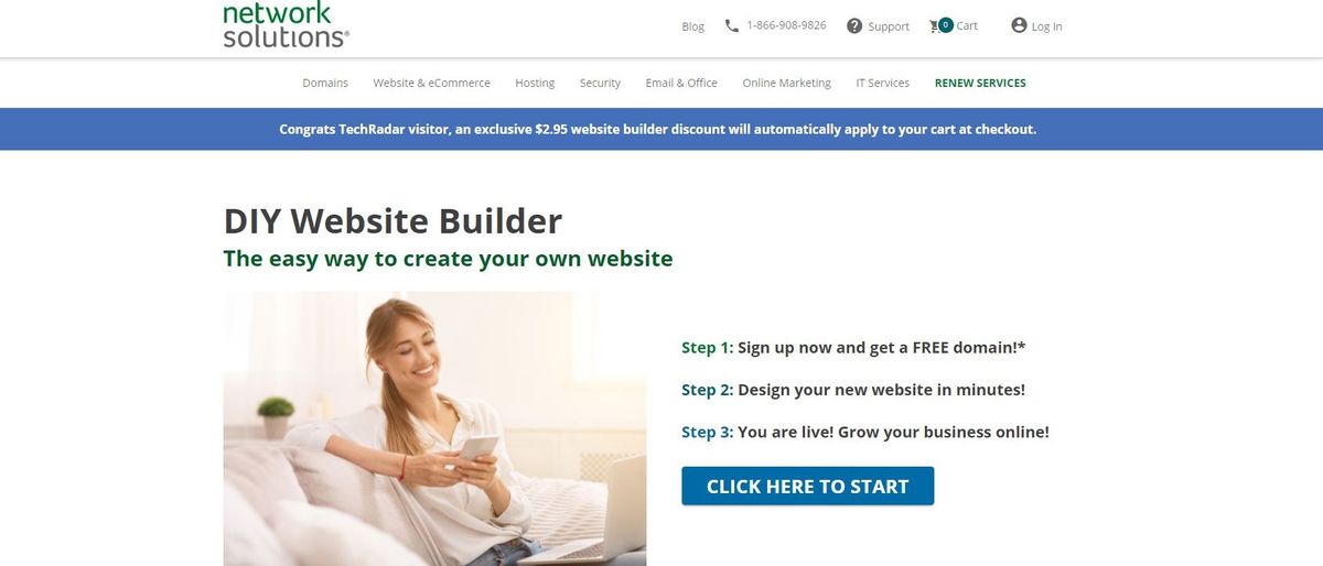 Network Solutions Website Builder Review Hero