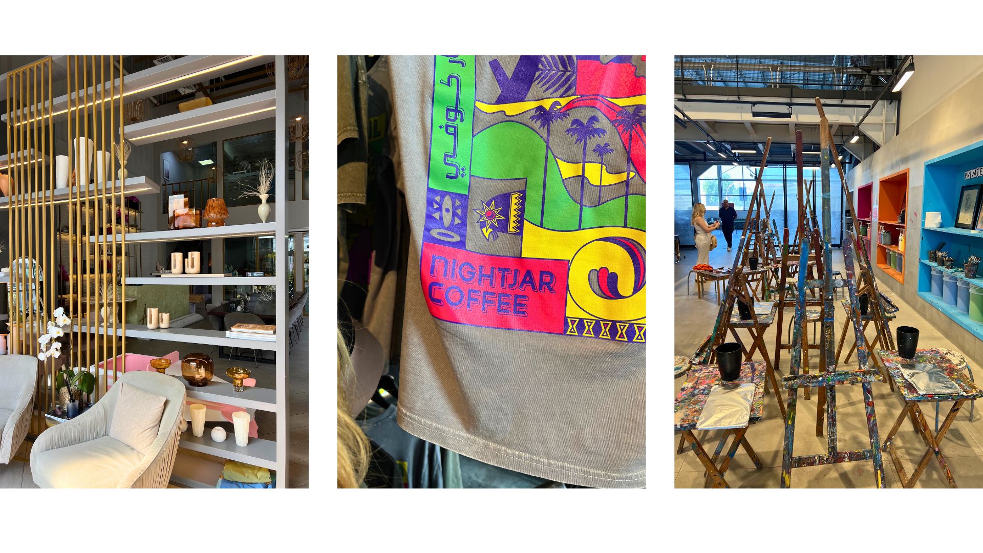 three different galleries in Alserkal Avenue in Dubai