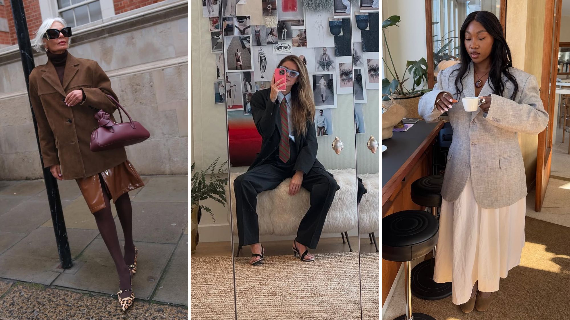grece ghanem, erin deering and nnenna echem in different blazer outfits