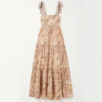 ZIMMERMANN Brighton tie-detailed tiered paisley-print cotton maxi dress, was £595, now £357 (40% off) at Net-A-Porter