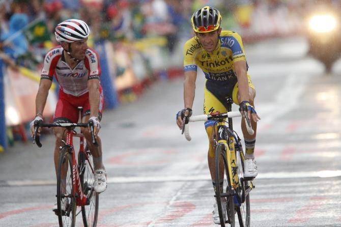 Joaqu&iacute;m Rodr&iacute;guez (Team Katusha) and Alberto Contador (Tinkoff Saxo)