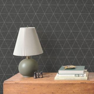 Geometric dark gray wallpaper by Magnolia Home