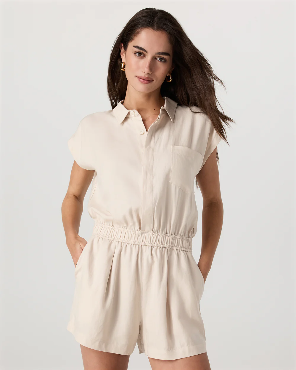 Trestles Twill Romper - Black - Xxs