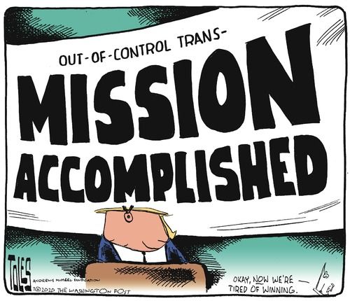 Political Cartoon U.S. Trump coronavirus transmission accomplished