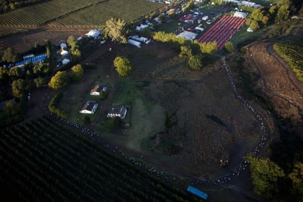 The field starts from the Oak Valley Wine Estate during stage 6