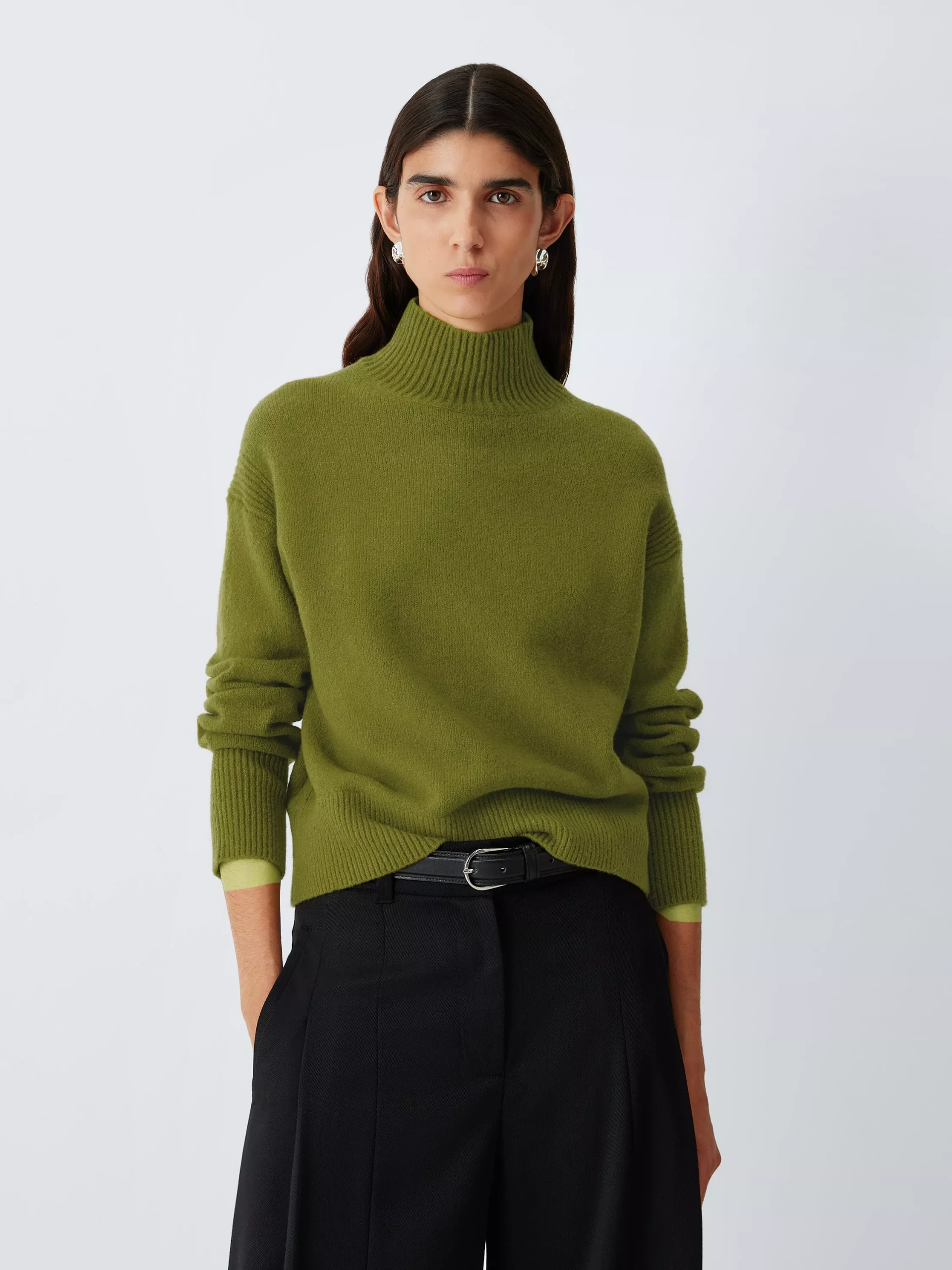 John Lewis Soft Cotton Blend Turtle Neck Jumper, Poseidon