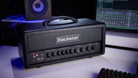 A blackstar HT20RH MK III head on a studio desk