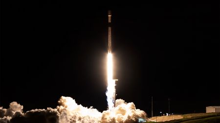 A SpaceX Falcon 9 rocket launches the NROL-105 mission for the National Reconnaissance Office from Vandenberg Space Force Base in California on Jan. 16, 2026.