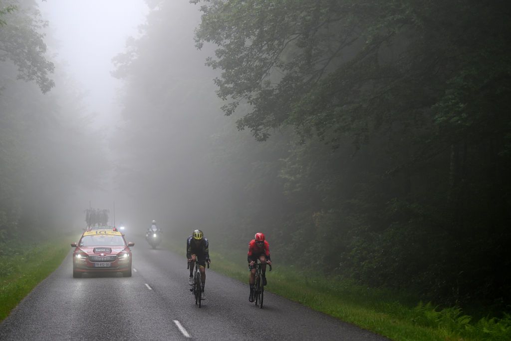 the riders during stage 1 of Dauphine 2024