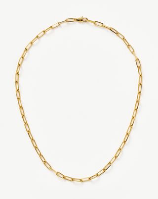 Classic Mini Short Paperclip Chain Necklace | 18ct Gold Plated