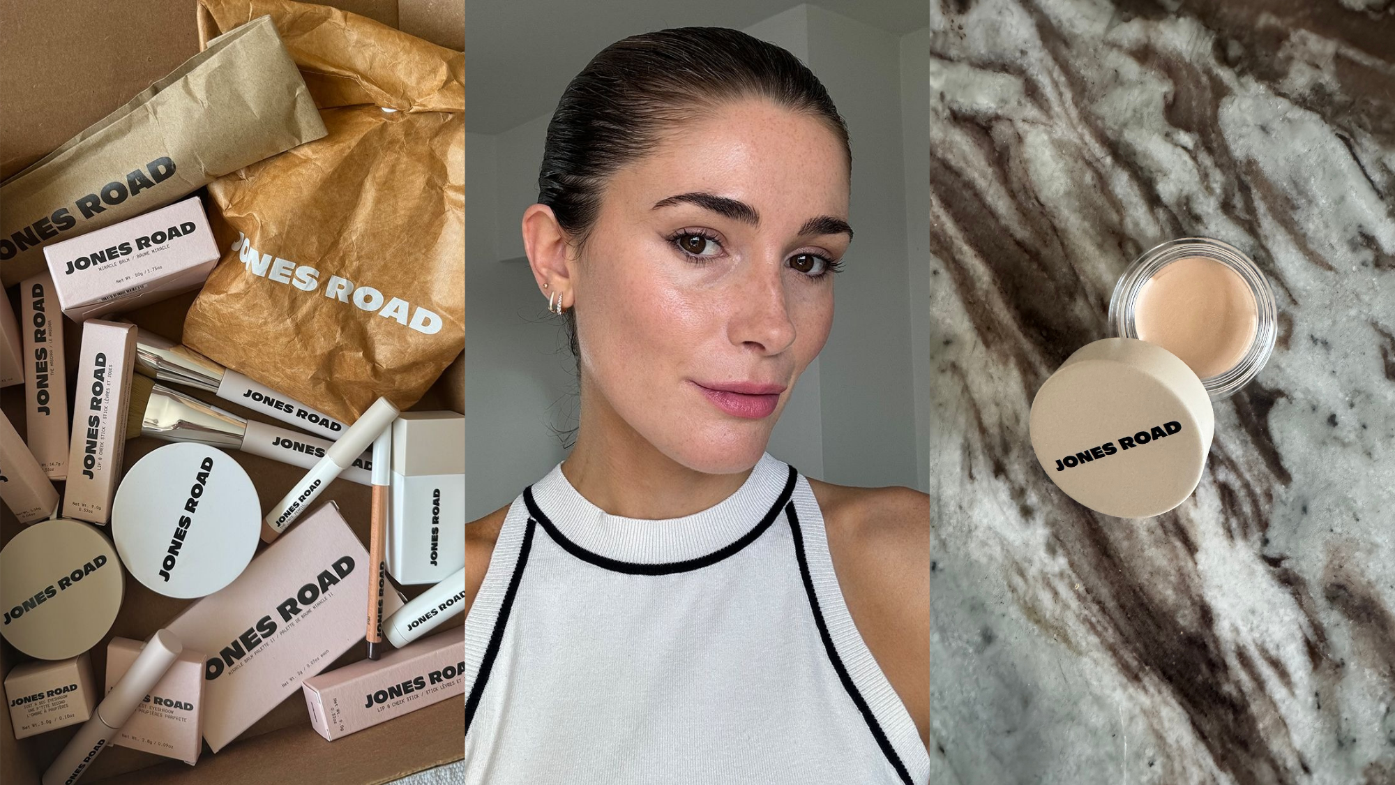 Eleanor testing Jones Road makeup products