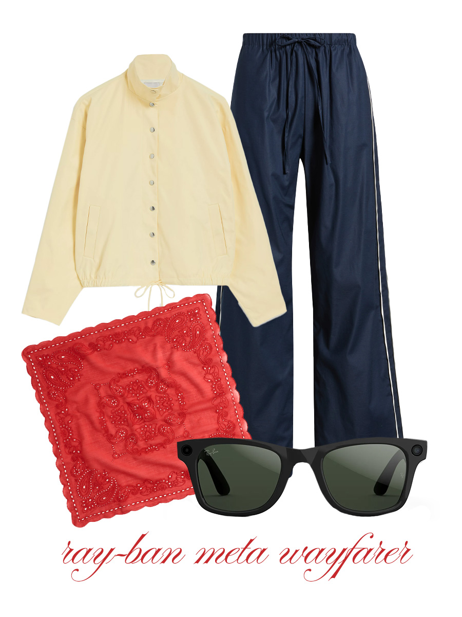 Collage of outfits with meta ai glasses