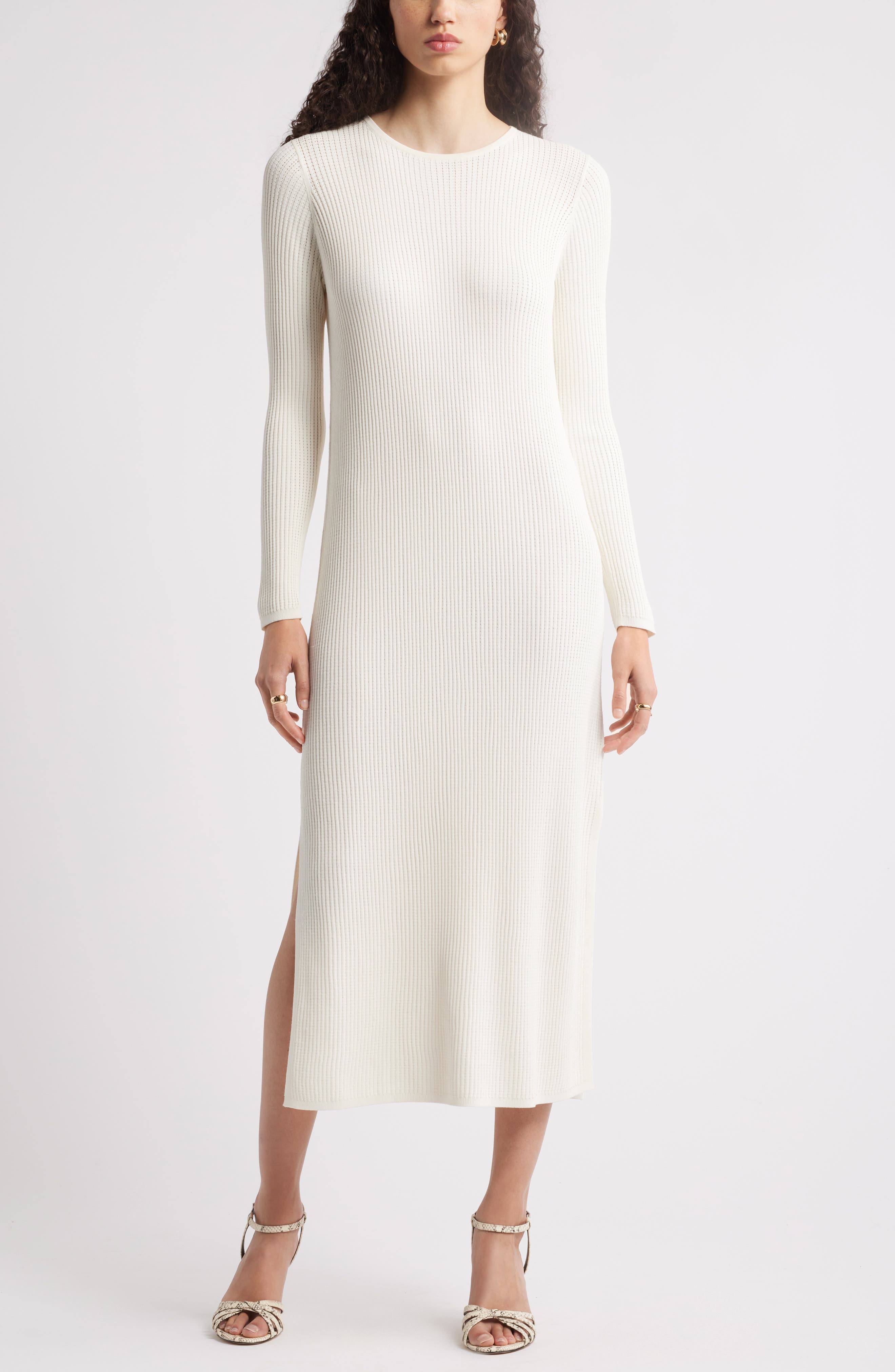 Long arm midi sweater dress