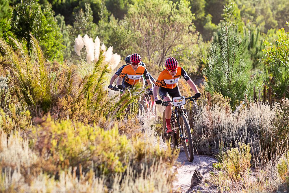 Annika Langvad and Anna van der Breggen during stage 5 of the 2019 Absa Cape Epic