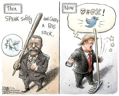 Political Cartoon U.S. Trump Twitter