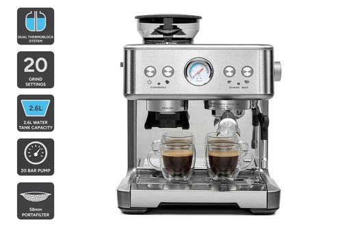 Dual Thermoblock Espresso Coffee Machine with Grinder