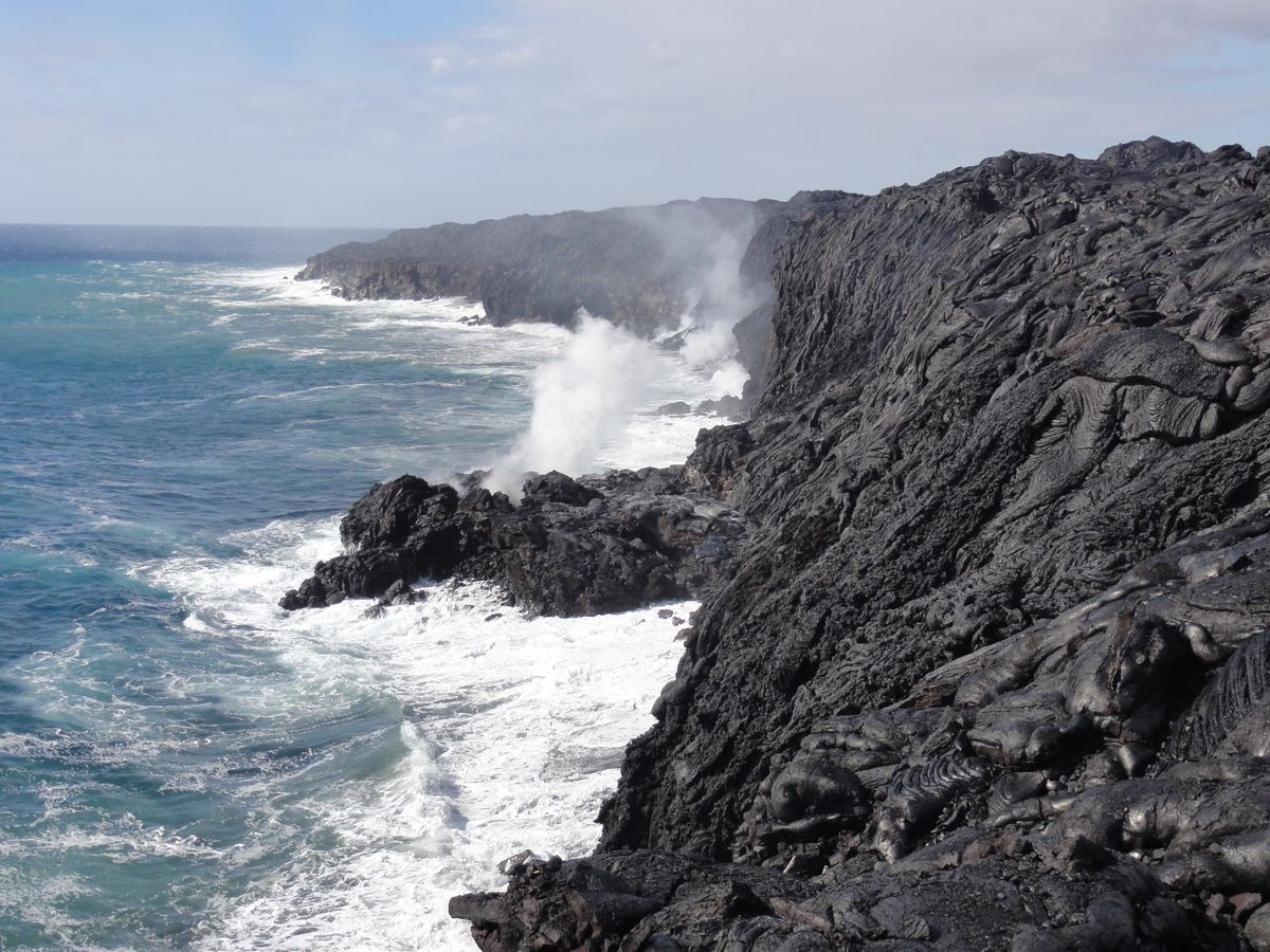 Kilauea lava meets the ocean