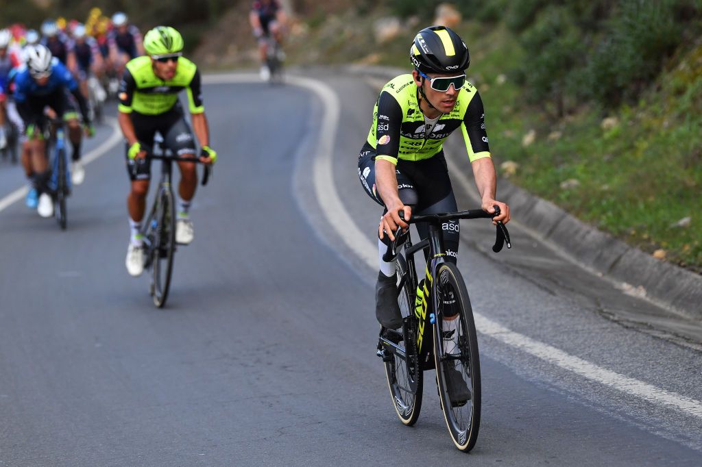 FARO PORTUGAL FEBRUARY 18 Fbio Manuel Fernandes Costa of Portugal and Team Glassdrive Q8 Anicolor competes in the breakaway during the 48th Volta Ao Algarve 2022 Stage 3 a 2114km stage from Almodvar to Faro VAlgarve2022 on February 18 2022 in Faro Portugal Photo by Luc ClaessenGetty Images