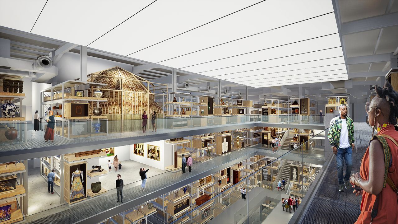 View of the Collections Hall at V&amp;A East Storehouse
