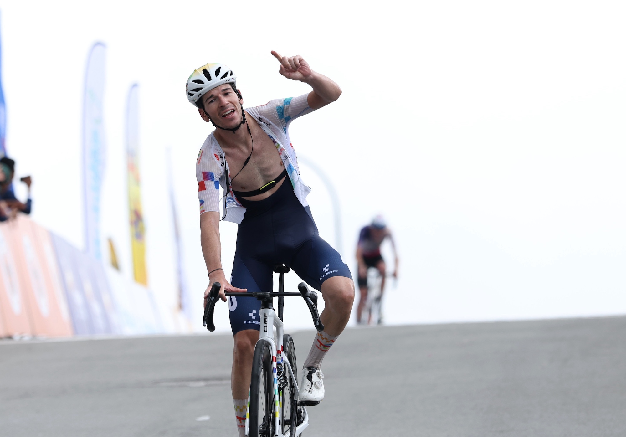 Nicolas Breuillard (TotalEnergies) celebrates winning the queen stage of the 2026 edition of Le Tour de Langkawi