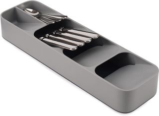 Grey silverware organizer