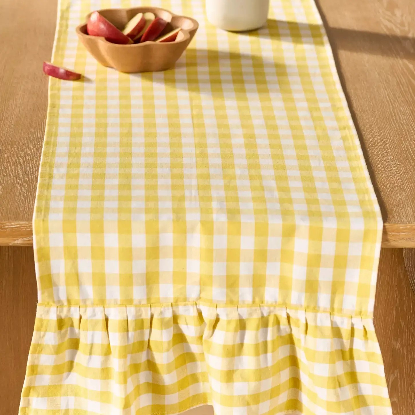 AnthroHome, Galley & Fen Ruffled Gingham Table Runner
