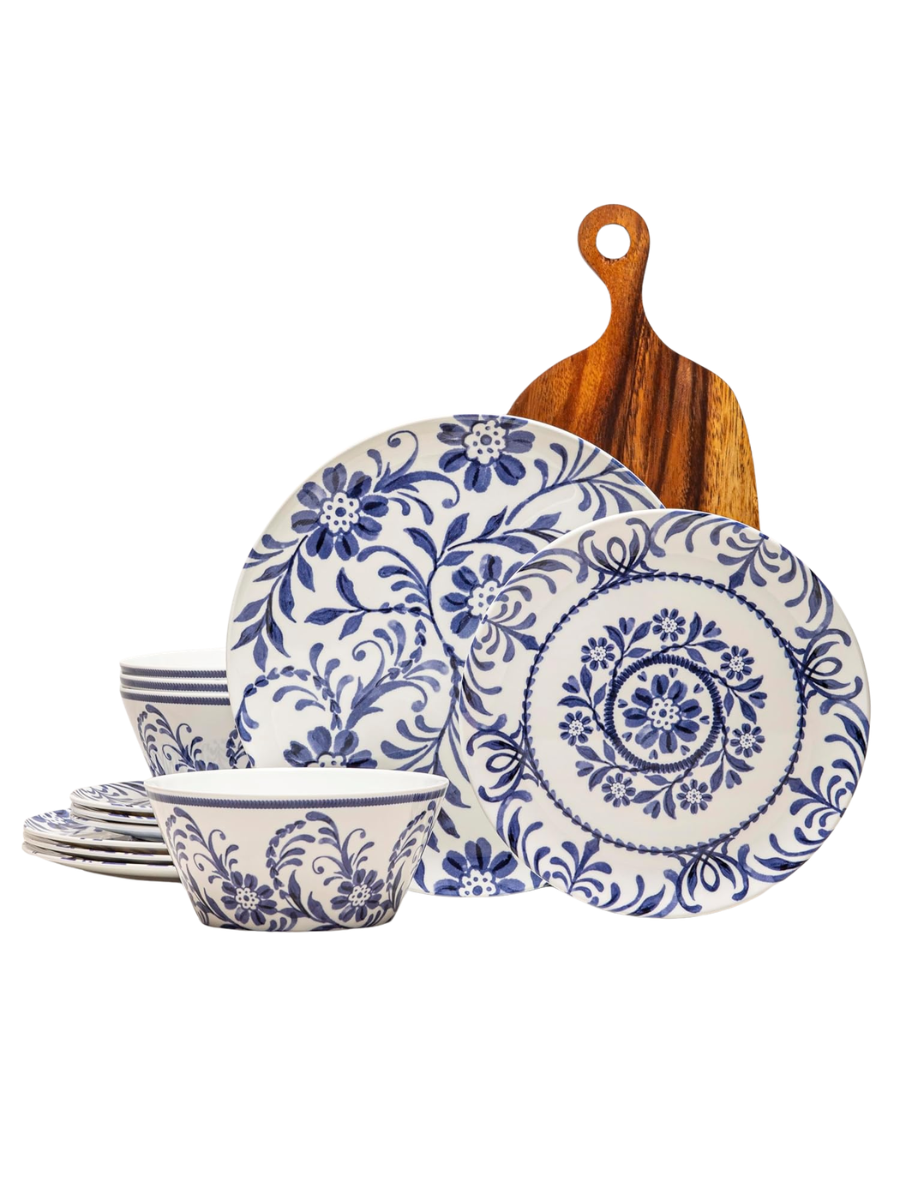 Bzyoo , 12-Piece Outdoor Melamine Dinnerware Set