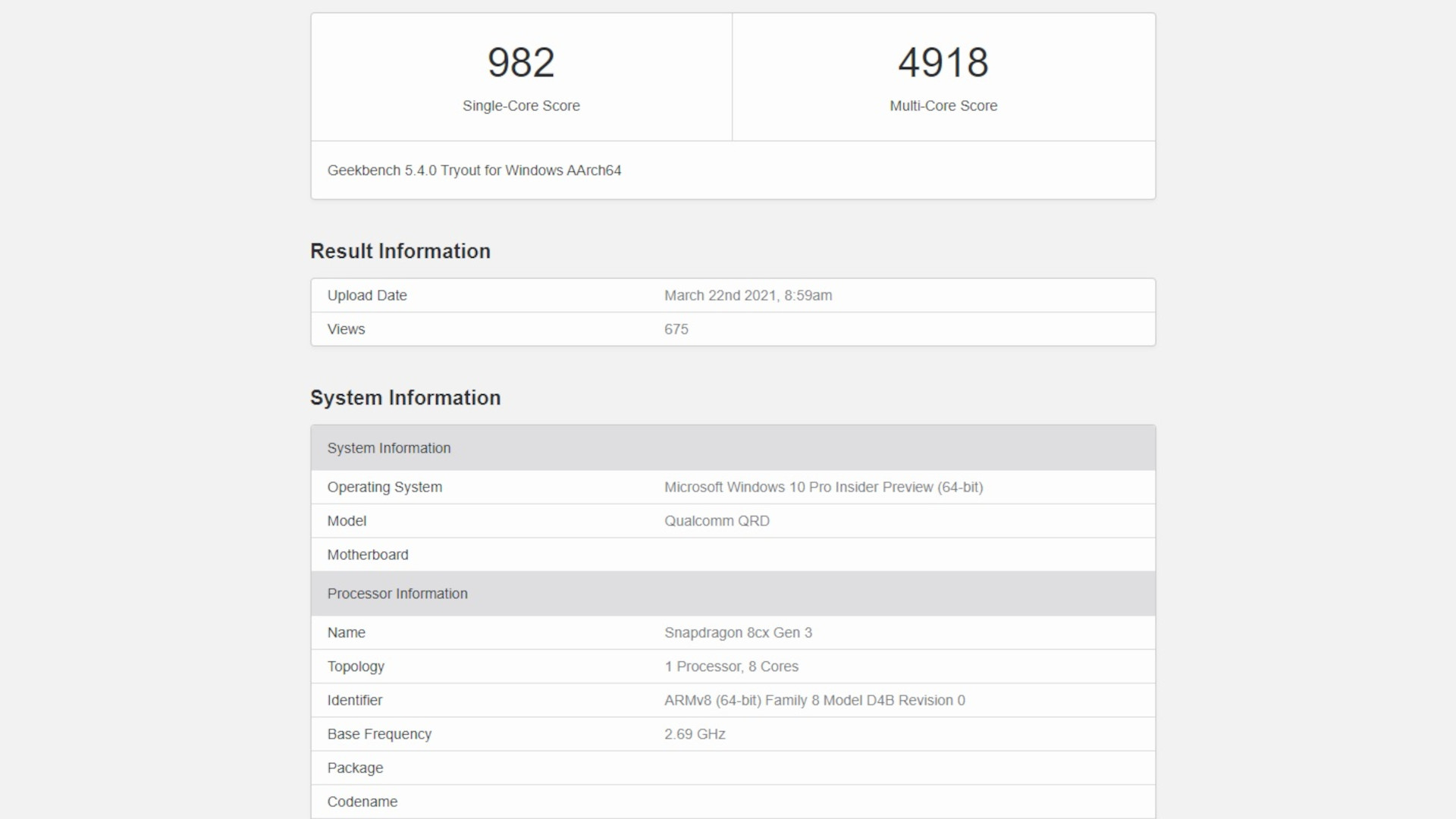 Qualcomm Snapdragon 8cx Gen 3