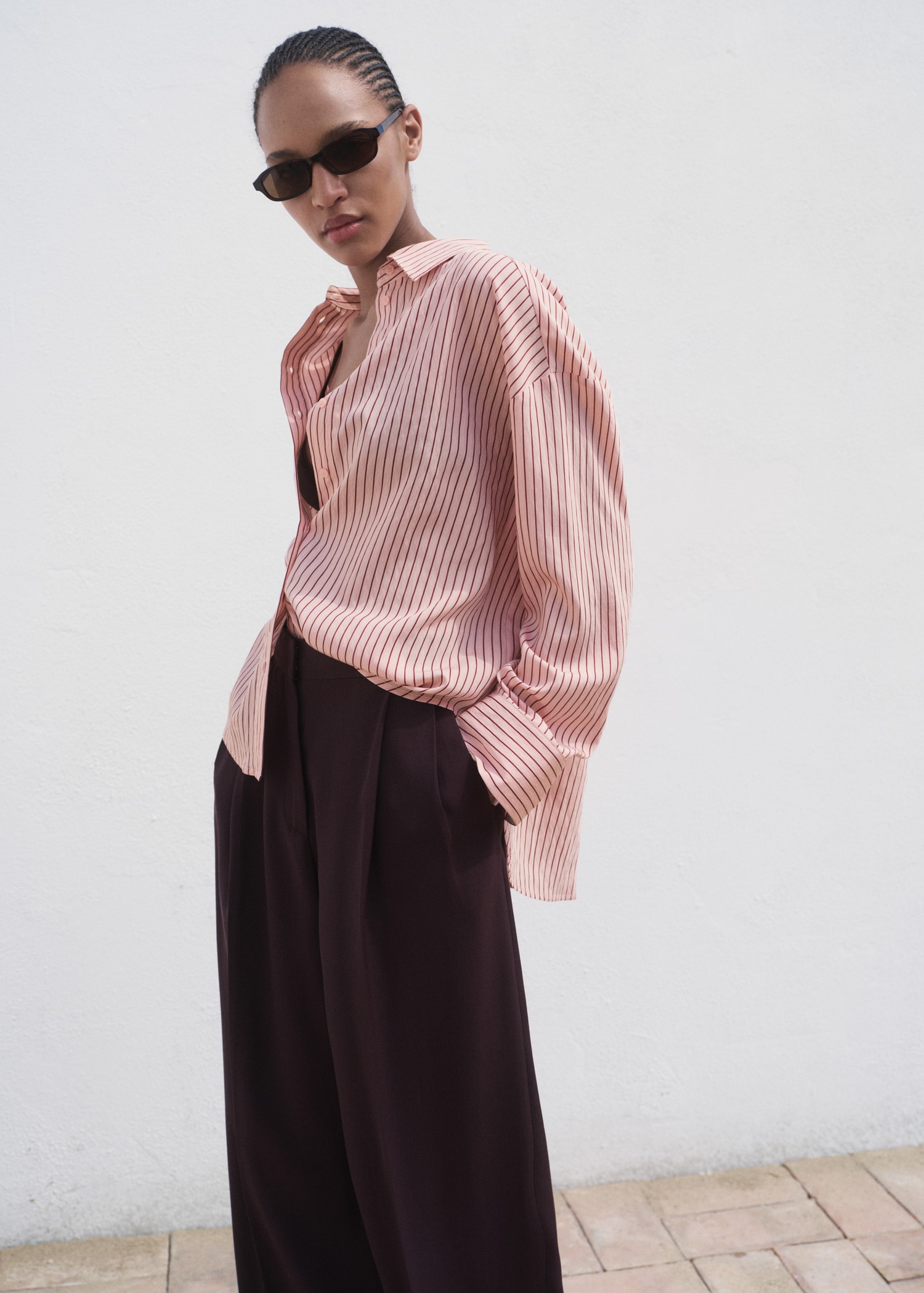 Oversize Striped Shirt - Women | Mango United Kingdom