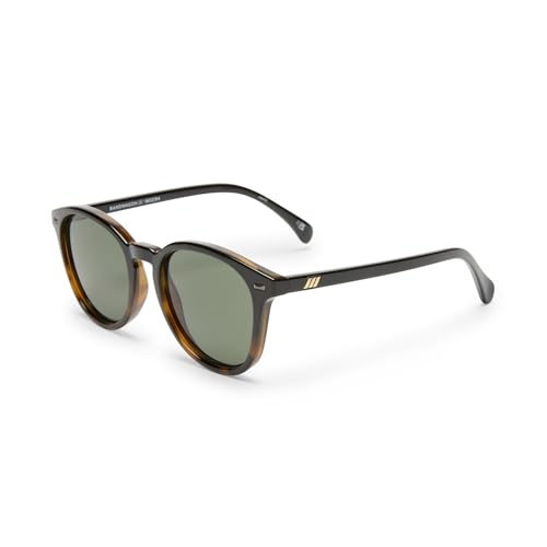 Le Specs Bandwagon Round Sunglasses, Black Tort, Classic Everyday Style for Women and Men