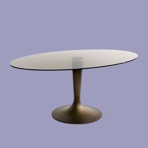 AM.PM, Seona Smoked Glass Oval Dining Table