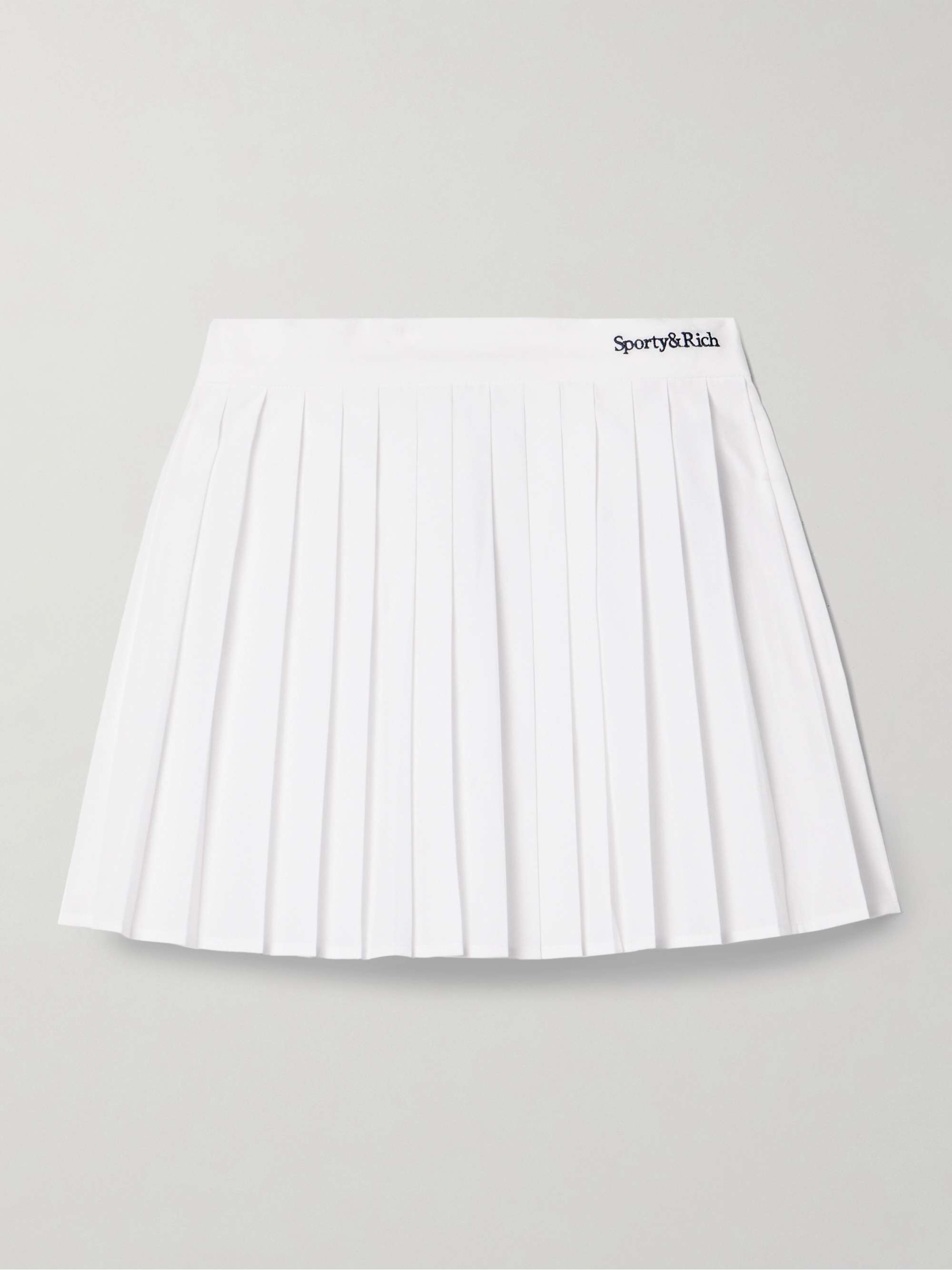 Anae Embroidered Pleated Cotton-Poplin Mini Skirt