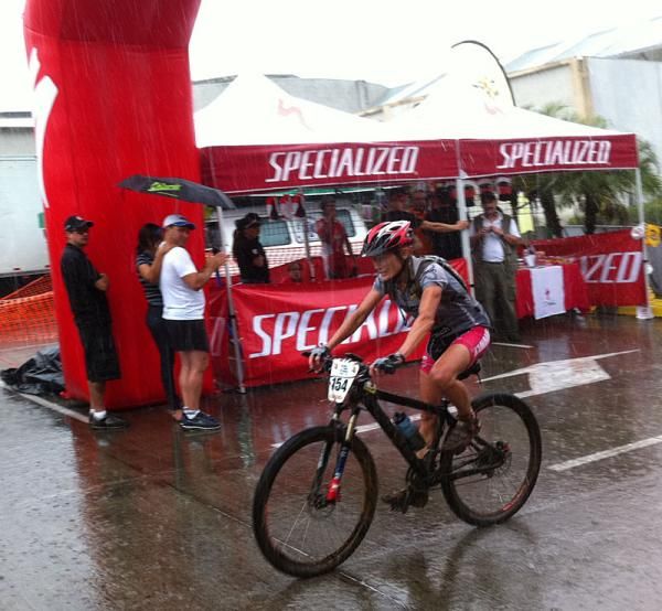 Louise Kobin (Global Biorythm Events) crosses the finish line