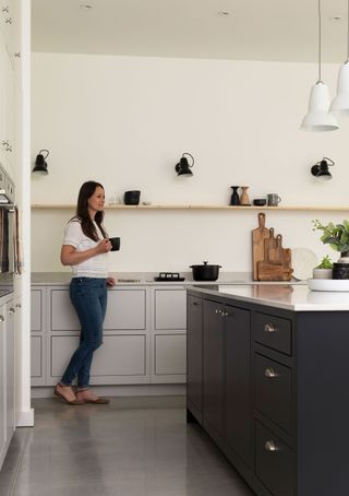 Claire and Paul Franklin's extended bungalow in Studham has mid-century monochrome style