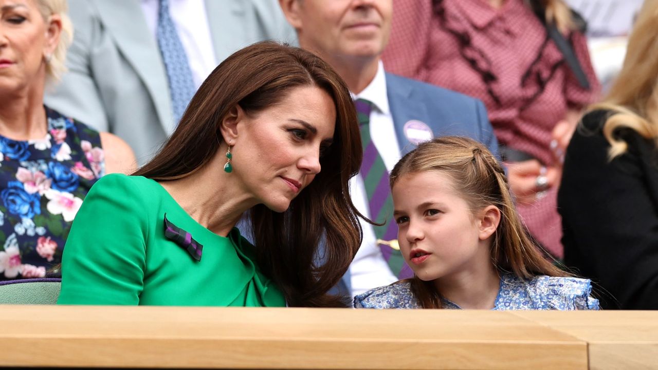 Princess Charlotte and Princess Kate attend the Men&#039;s Final at the Wimbledon Championship 