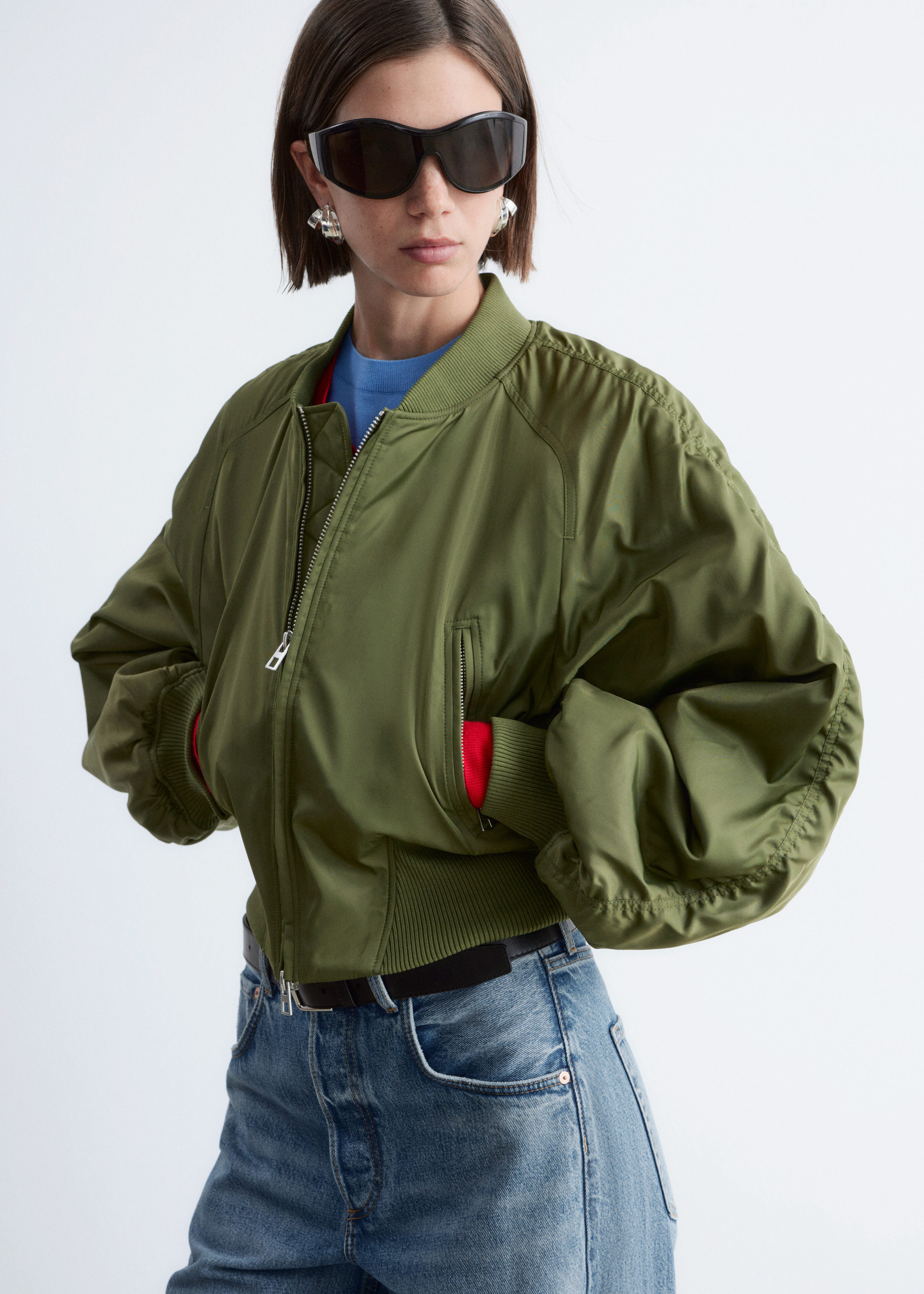 Cropped Bomber Jacket