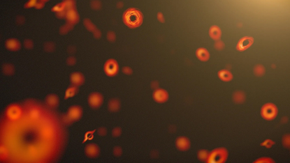 An artist's illustration of primordial black holes.