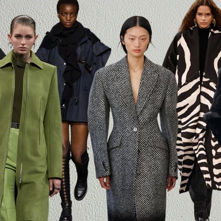 the 2025 coat trends at Herm&egrave;s, Dior, Givenchy, and Balmain Fall 2025 runway shows