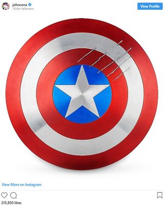 John Cena posted Captain America's shield on Instagram