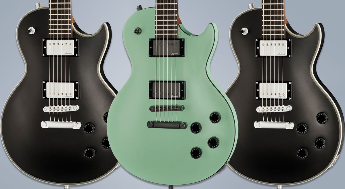 Harley Benton Agufish Standard and Baritone signature guitars in Black and Seafoam Green Satin finishes