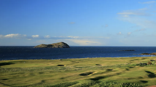 North Berwick Links and the sea pictured