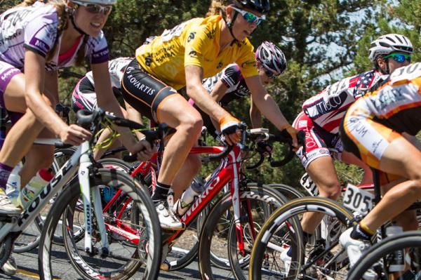 Alison Powers (NOW and Novartis) rides tucked into the bunch.